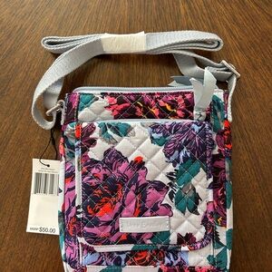 Vera Bradley Pink and Purple Crossbody Bag with Floral Design